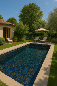 Revêtement piscine Carrelage effet métallique ou irisé