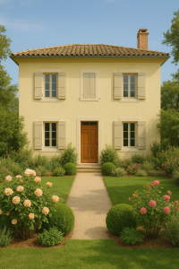 Maison beige ou jaune