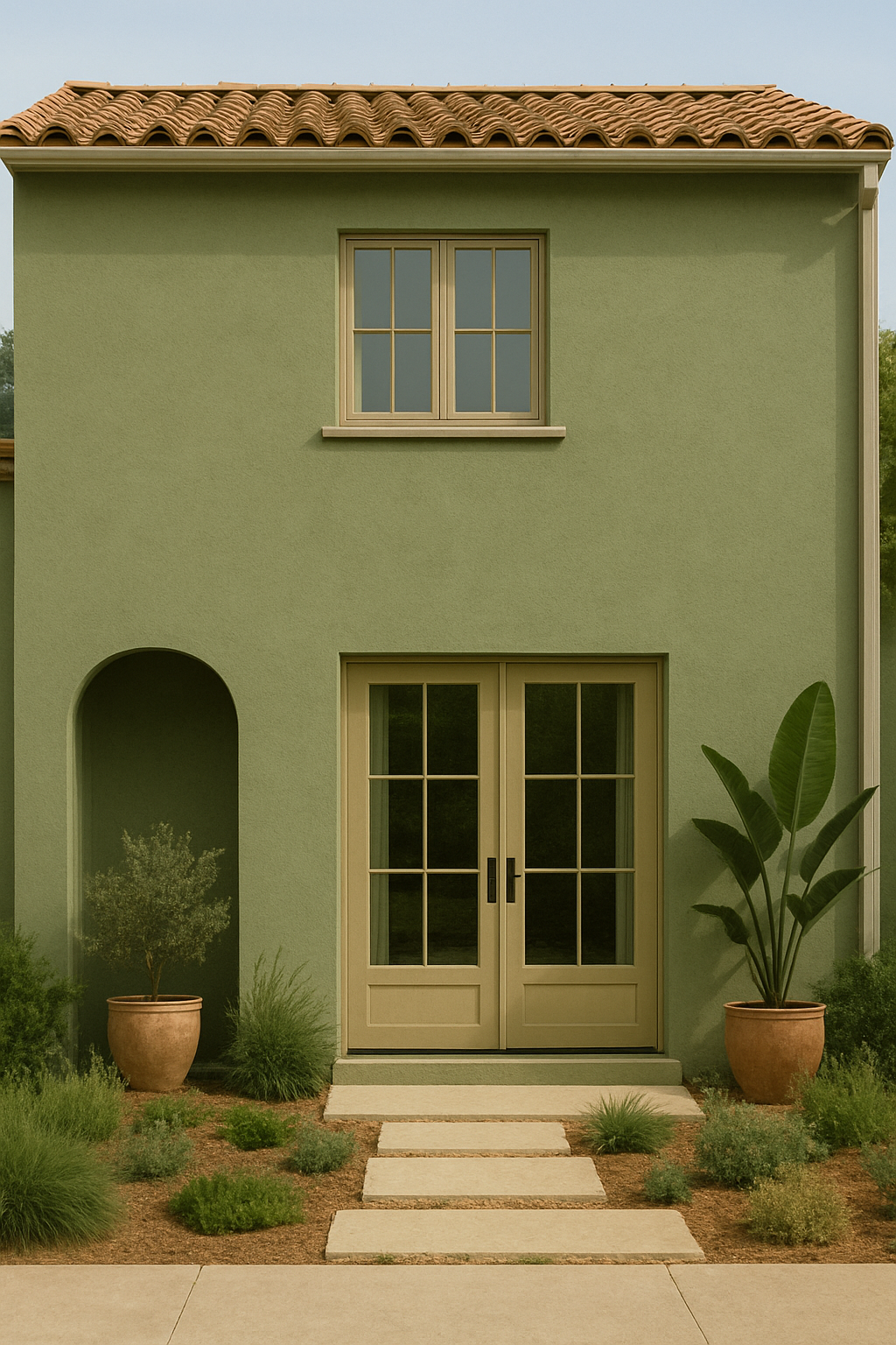 Simulation d'une maison avec une façade verte