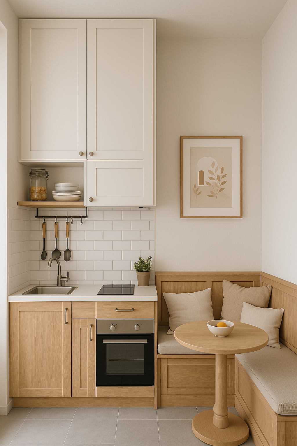 Petite cuisine optimisée avec banquette