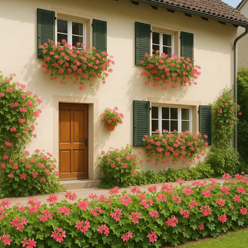 Maison avec Pélargoniums « lierre »