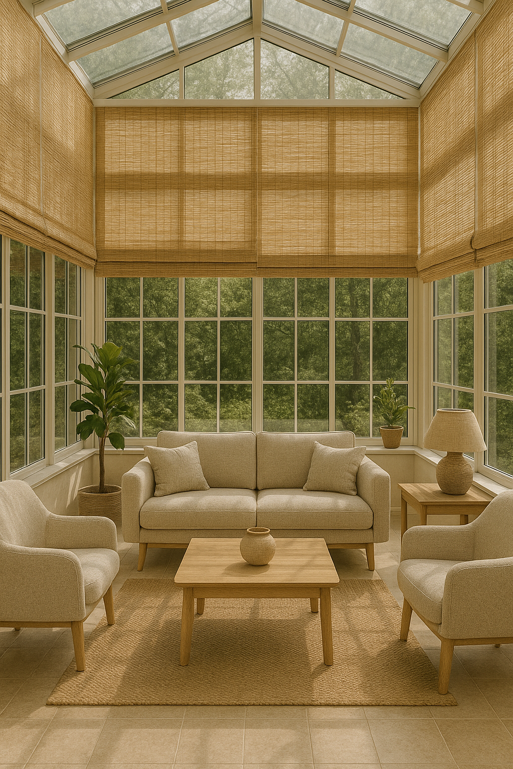 Veranda avec stores